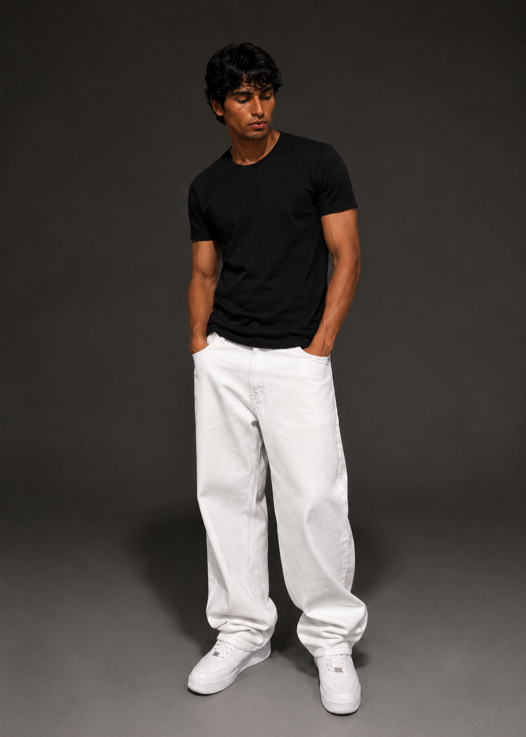 White baggy jeans
