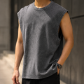 Acid Wash Oversized Sleeveless Tee – Charcoal Grey