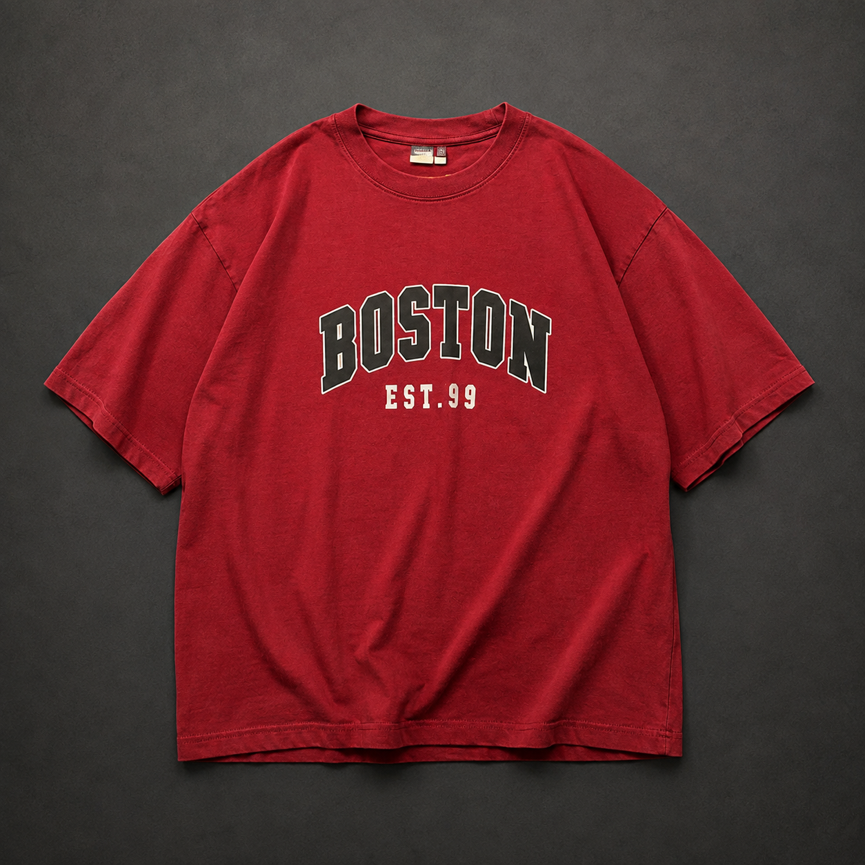 Boston Varsity Oversized Graphic T-Shirt – Maroon