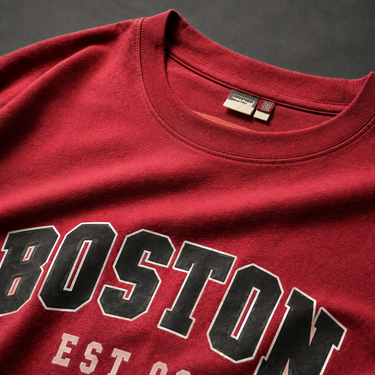 Boston Varsity Oversized Graphic T-Shirt – Maroon