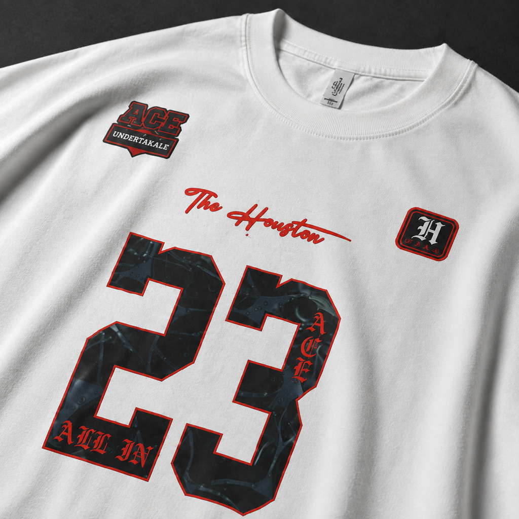 Houston "All In" 23 Oversized Graphic T-Shirt – White