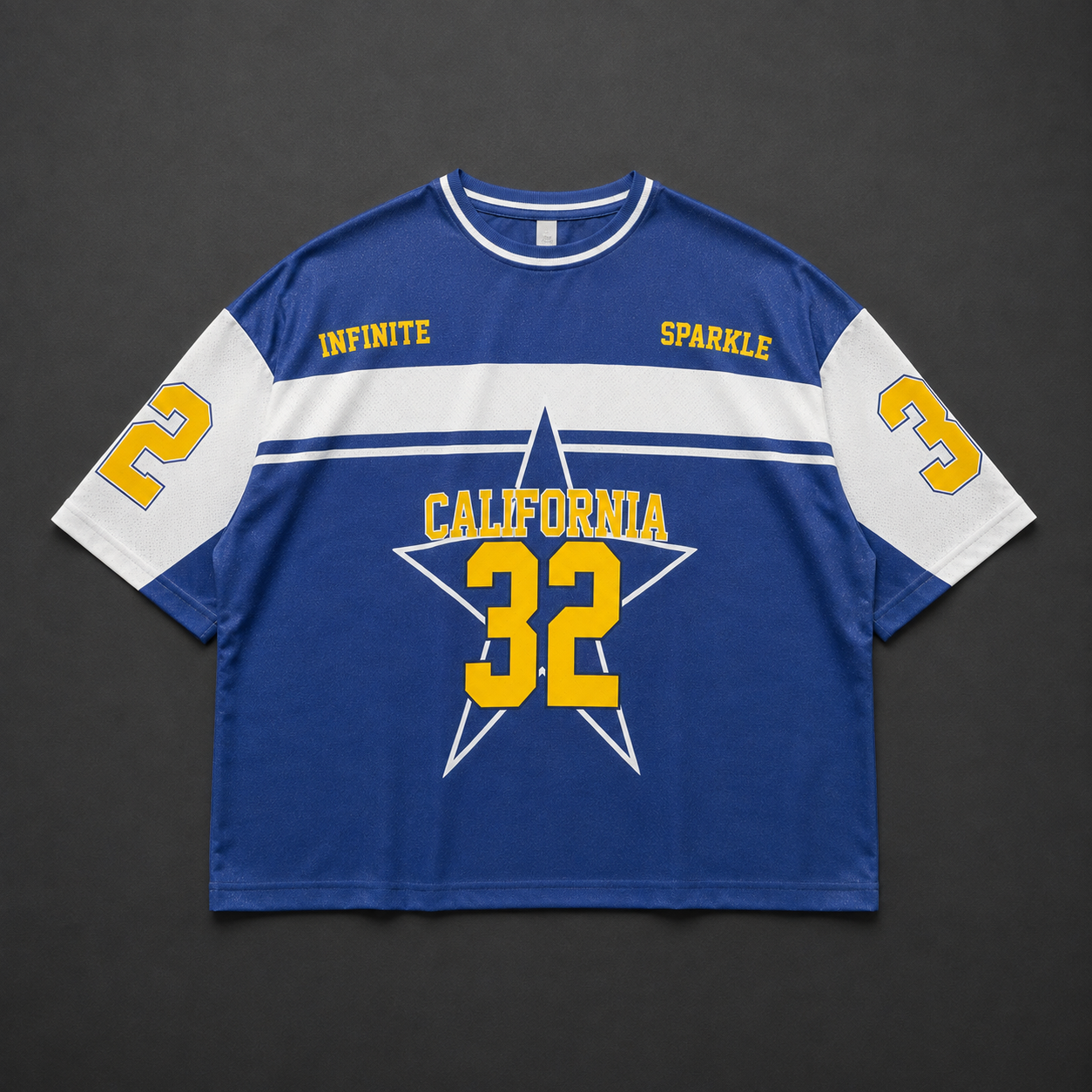 California "Infinite Sparkle" 32 Oversized Mesh Jersey – Royal Blue