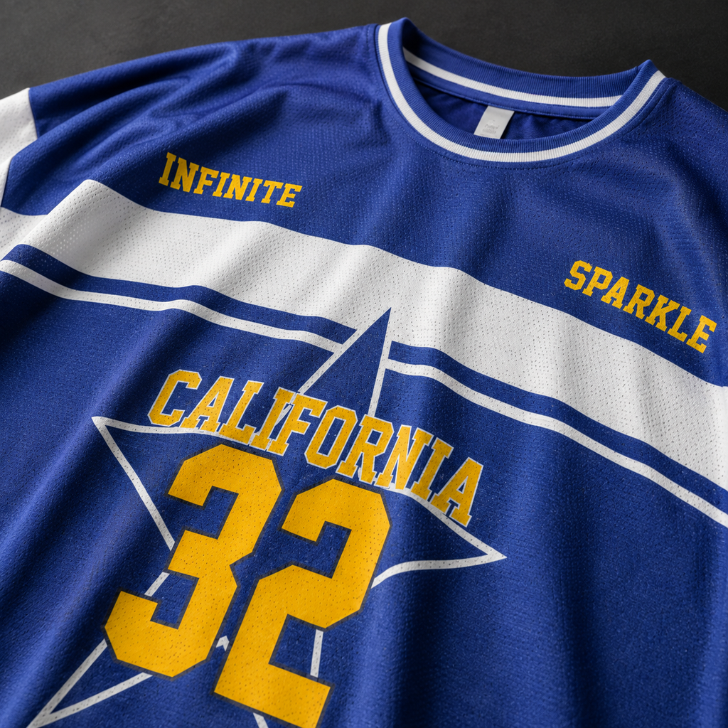 California "Infinite Sparkle" 32 Oversized Mesh Jersey – Royal Blue