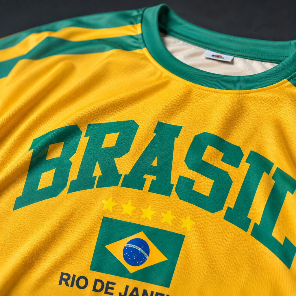 Brasil "Rio de Janeiro" Oversized Football Jersey – Yellow and Green